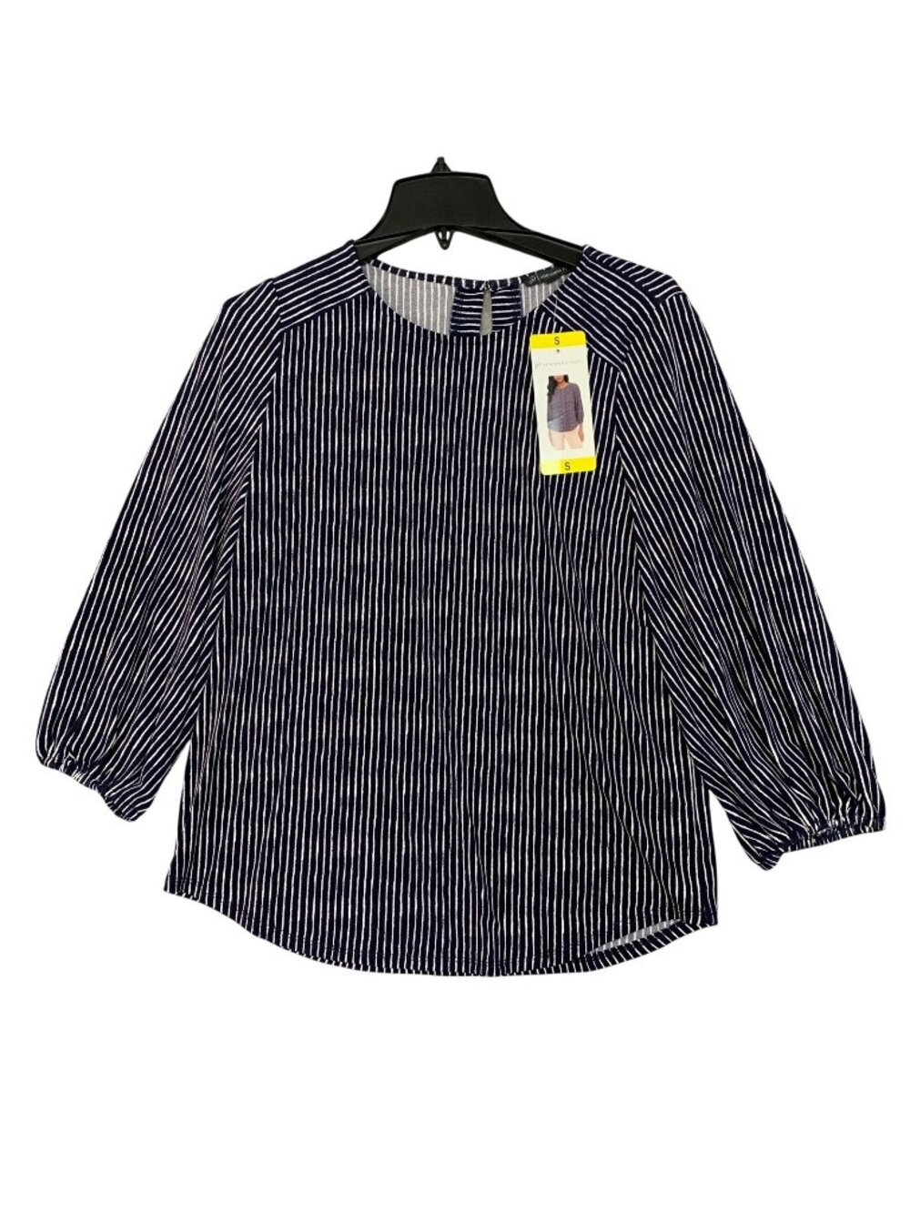 NWT Adrianna Papell Women's S Striped Top Navy White
